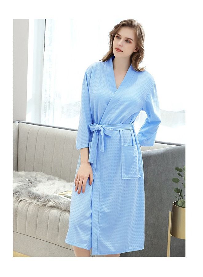 Fashion Waffle Weave Bathrobes, Couple Robes, Kimono Robes with Soft Shine Pockets Bathrobes Bathrobe Pajamas Bath Towels, Bathroom, Resort Hotel Spa, Great for After Shower or Swim
