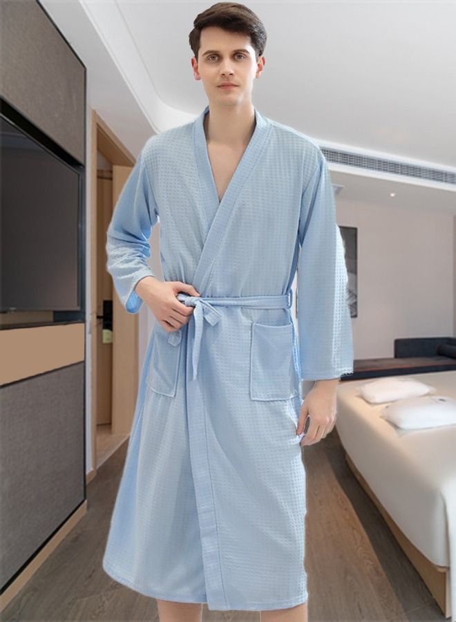 Fashion Waffle Weave Bathrobes, Couple Robes, Kimono Robes with Soft Shine Pockets Bathrobes Bathrobe Pajamas Bath Towels, Bathroom, Resort Hotel Spa, Great for After Shower or Swim