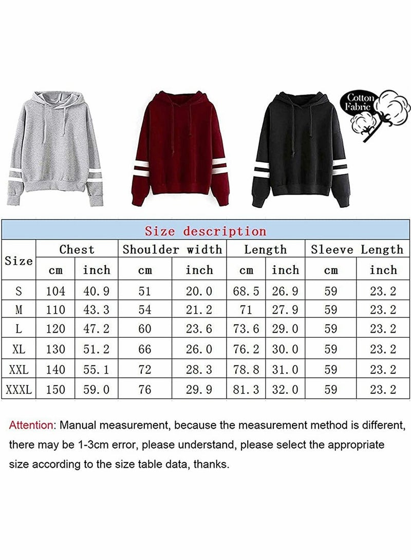 Friends Hoodies for Women, Long Sleeve Drawstring Fleece Letters Print Hooded(Black,XXL)