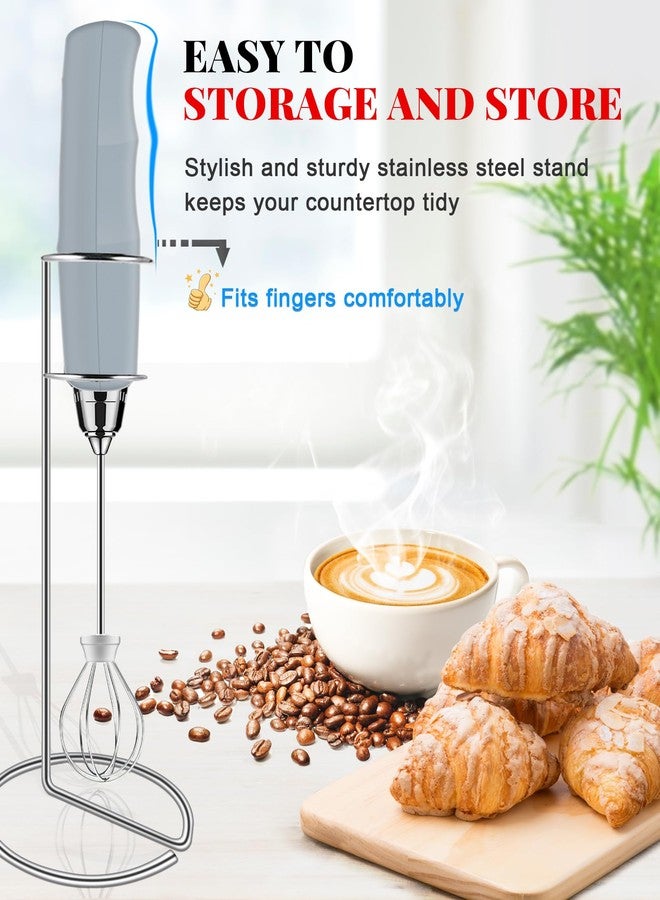 YUSWKO Rechargeable Milk Frother for Coffee, Handheld Drink Mixer with 3 Heads 3 Speeds, Ideal Electric Stirrers for Travel - Image 2