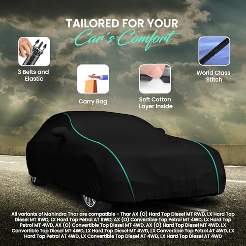 AutoGuys Car Cover Waterproof GL-2 for Mahindra Thar [Year 2020 Onwards] - Thar Car Cover Dust & UV Protection Thar Car Body Cover with Mirror Pocket Soft Cotton Lining - Image 2