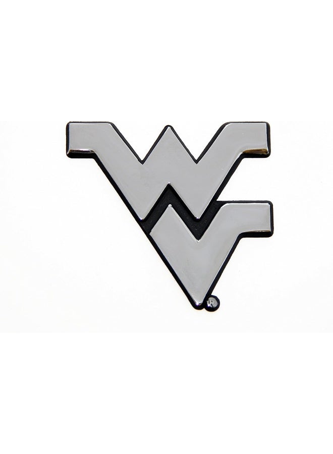 WVU Mountaineers Metal Auto Emblem - Many Different Colors Available (Chrome)