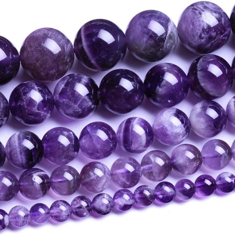 STAR LOONG Natural Round Dream Amethyst Agate Loose Stone Beads Bulk for Jewelry Making 4MM, 6MM, 8MM, 10MM,12MM (6MM) - Image 4