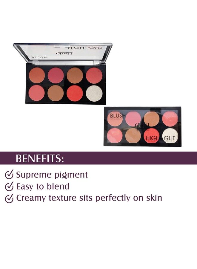 Glam 21 Glam21 Blush Highlighter Palette ; Silky Pigments For Long Lasting Shimmer Look ; Suitable For All Skin Tone ; 24 Gm Classy03 - Image 4