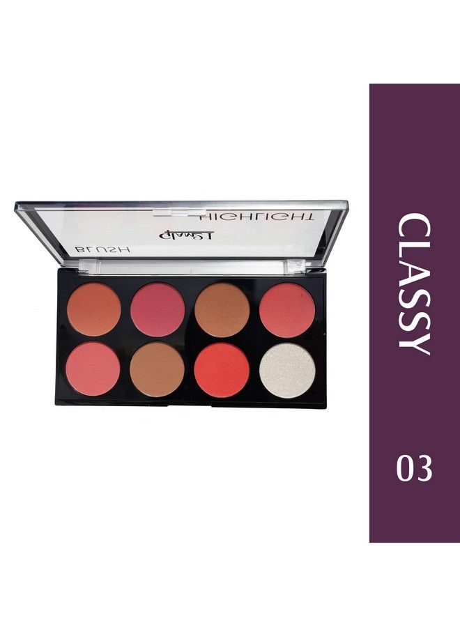 Glam 21 Glam21 Blush Highlighter Palette ; Silky Pigments For Long Lasting Shimmer Look ; Suitable For All Skin Tone ; 24 Gm Classy03 - Image 3