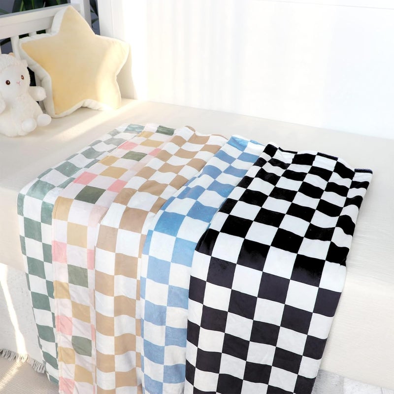 DILIMI Baby Blanket Soft Warm Newborn Toddler Minky Plush Dot Blanket for Girl and Boy Unisex 4030 in Colorful Checkered - Image 2