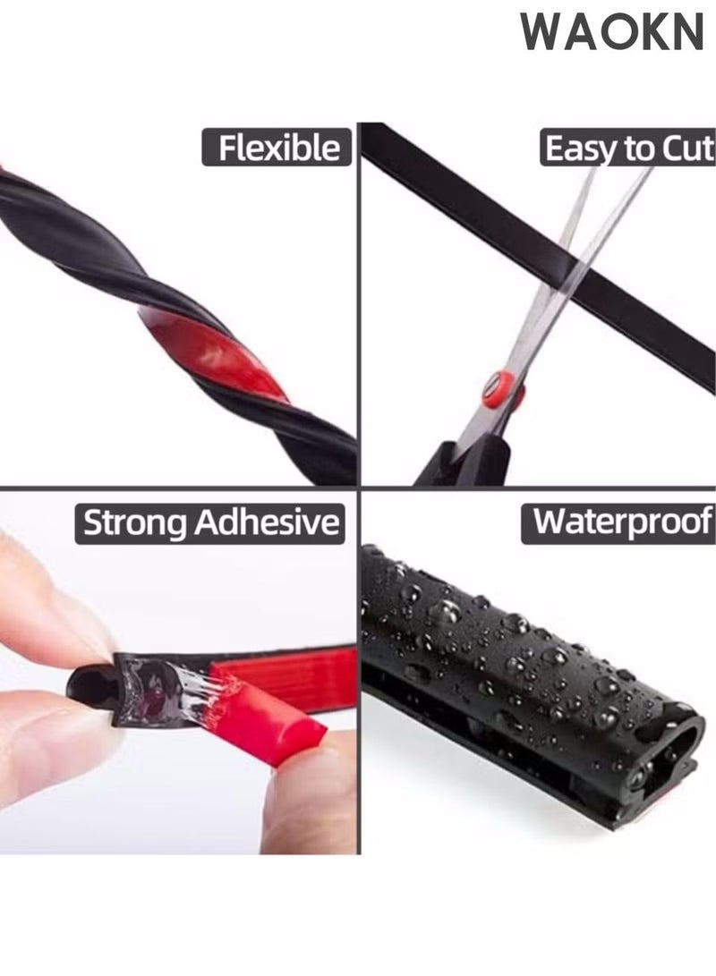 WAOKN Anti theft door sealing strip, bedroom door sound insulation and wind prevention, self-adhesive window leakage and wind prevention sealing strip, 600cm black door rubber sealing strip, self-adhesive rubber door insulation sealing strip, door frame window sound insulation door strip. - Image 4