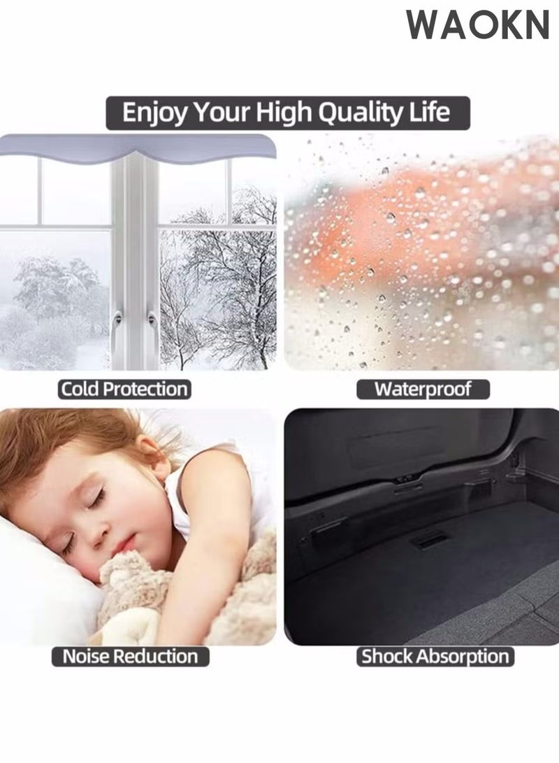 WAOKN Anti theft door sealing strip, bedroom door sound insulation and wind prevention, self-adhesive window leakage and wind prevention sealing strip, 600cm black door rubber sealing strip, self-adhesive rubber door insulation sealing strip, door frame window sound insulation door strip. - Image 5