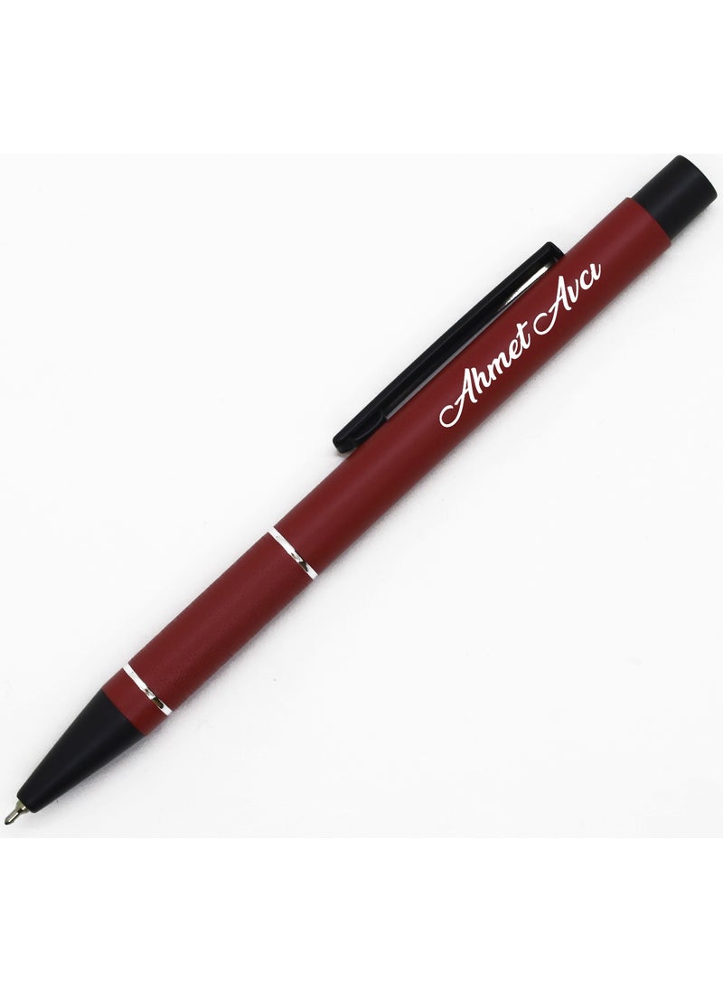 Ada Lazer Personalized Needle Tip Metal Ballpoint Pen - Red  - Image 1