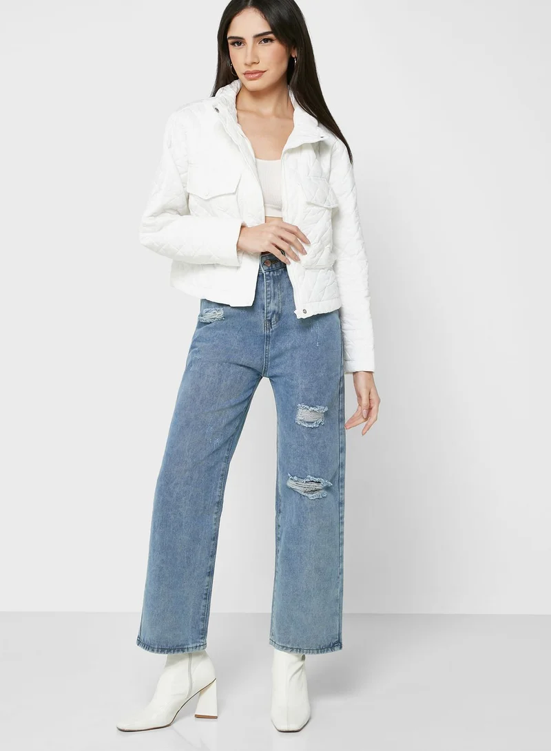 Ginger Quilted Jacket With Oversized Pockets