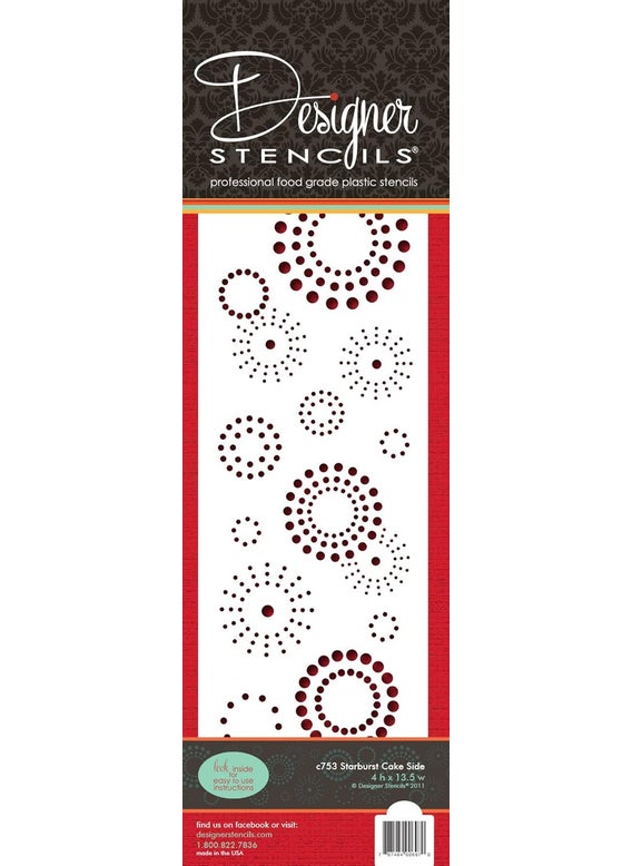 Designer Stencils Starburst Cake Stencil Side by Designer Stencils  - Image 1