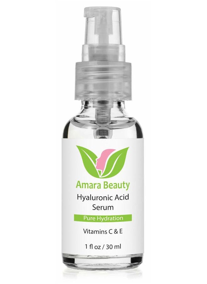 Amara Beauty Hyaluronic Acid Serum for Skin with Vitamin C & E, 1 fl. oz.  - Image 2