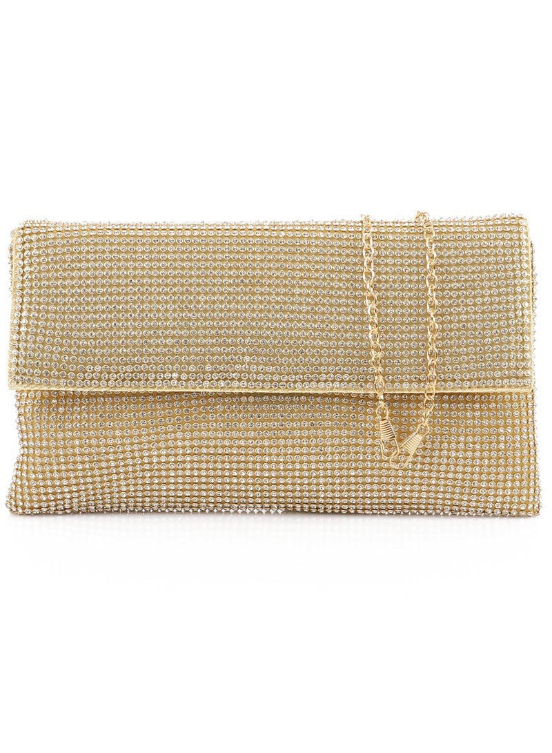Mr.Joe Gold Crystal Evening Clutch Bag-4170