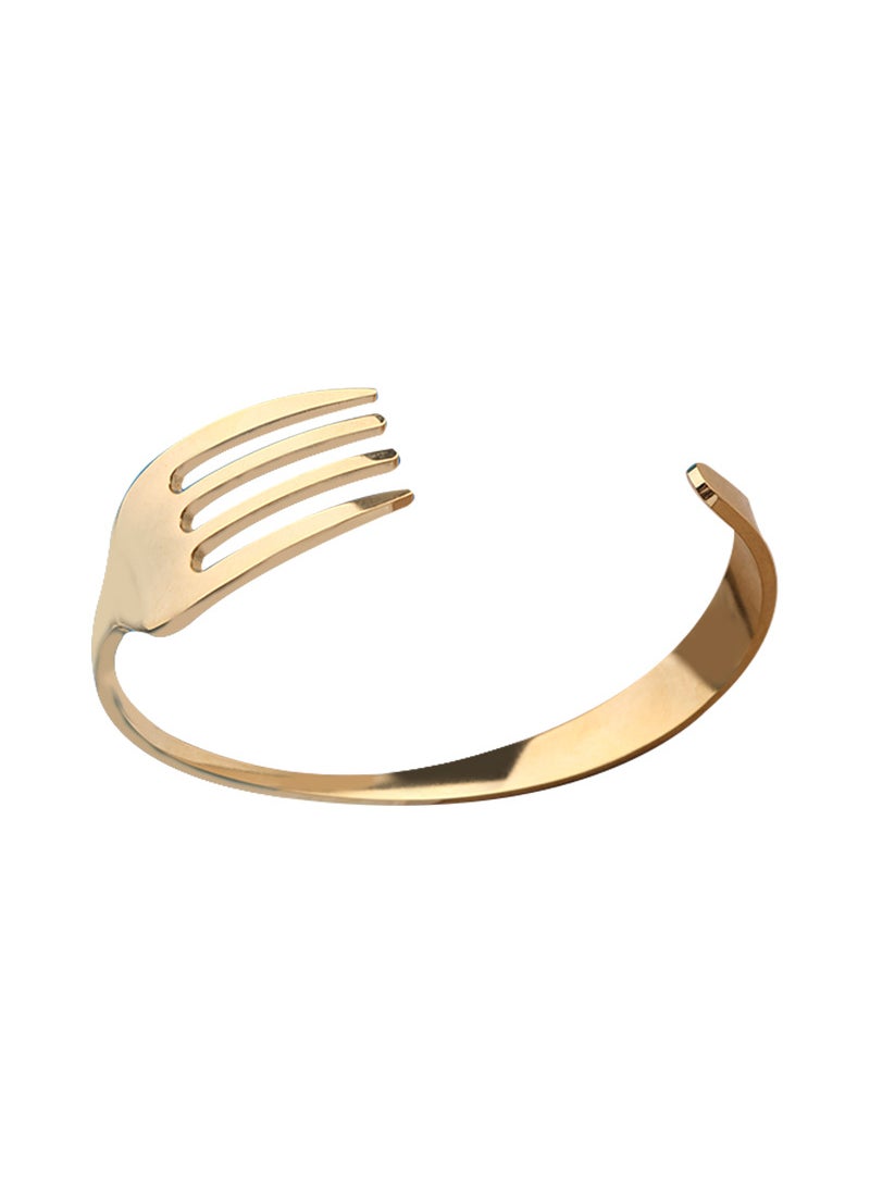 Generic - Fashionable Stainless Steel C- shaped Opening Bracelet Fork-shaped Ol Jewelry Hand Decorations Gold - Image 1