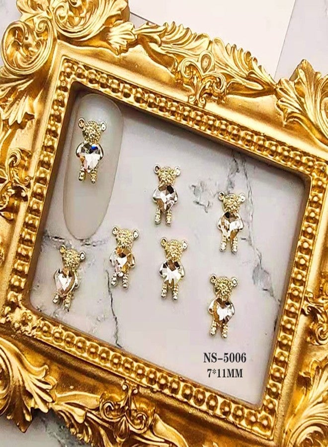 Vezocim Bear Nail Art Decorations, Alloy Bear Nail Glitter Design, 24pcs Gold and Silver Metal Cute Bear Nail Rivet Rhinestone for Women Girls Manicure Charms Decoration, DIY Jewelry Making Craft Supplies - Image 4