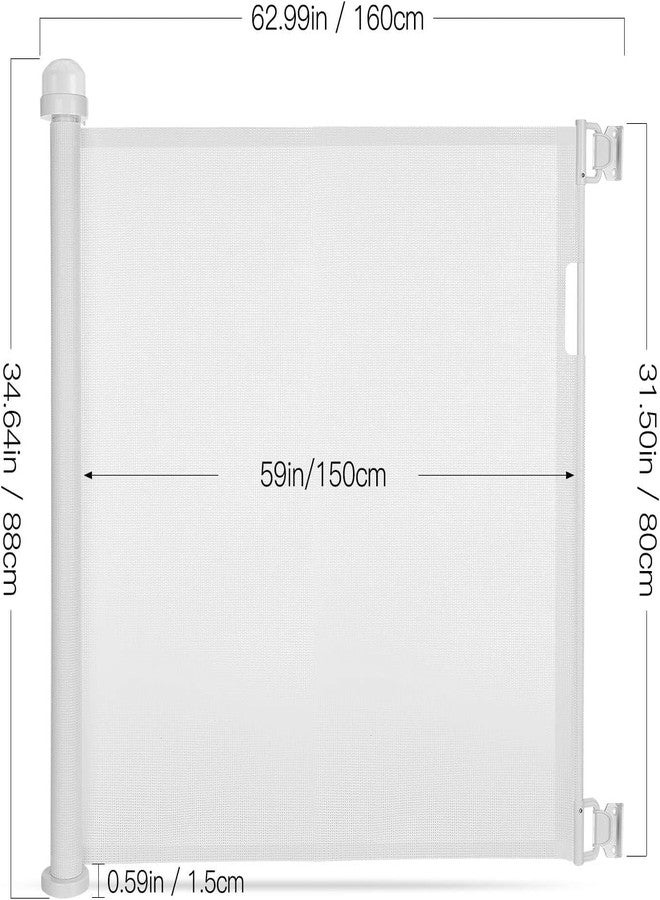 Crega Expandable Baby & Pet Safety Gate 34.6” Tall Adjustable Mesh Barrier, Extends Up to 59” Wide for Stairways, Hallways, Doorways, Indoor & Outdoor Safety Fence - Image 5