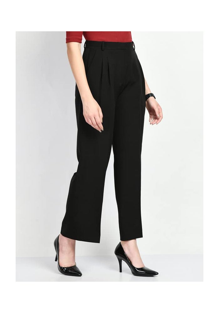 Exude Women Black Wide Leg Trouser - Image 3