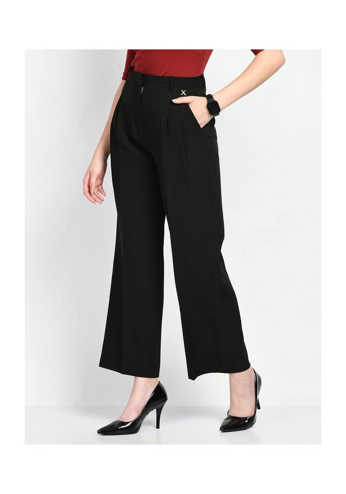 Exude Women Black Wide Leg Trouser - Image 2
