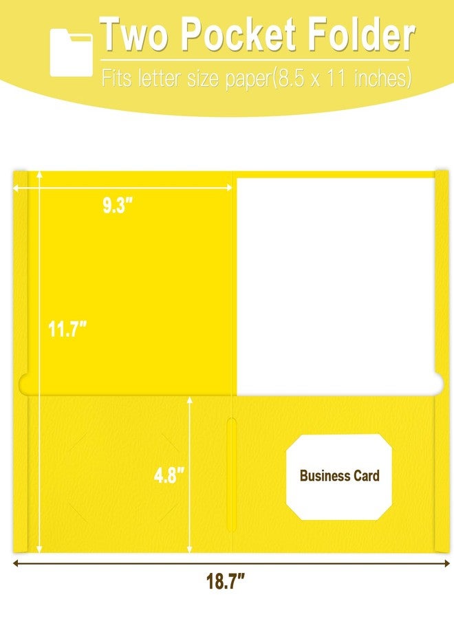 LAYZZ Folders with Pockets, LAYZZ 30 Pack Paper Folders with 2 Pockets, Folders Fit Letter Size Paper for School, Office and Home (Yellow) - Image 2