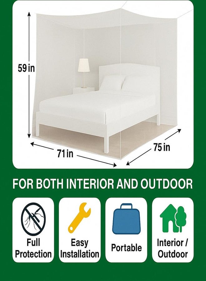 Premium Bed Mosquito Net - Full & Queen Size, Elegant White Rectangular Canopy, 360° Protection with Breathable Mesh and Easy Installation - Image 3