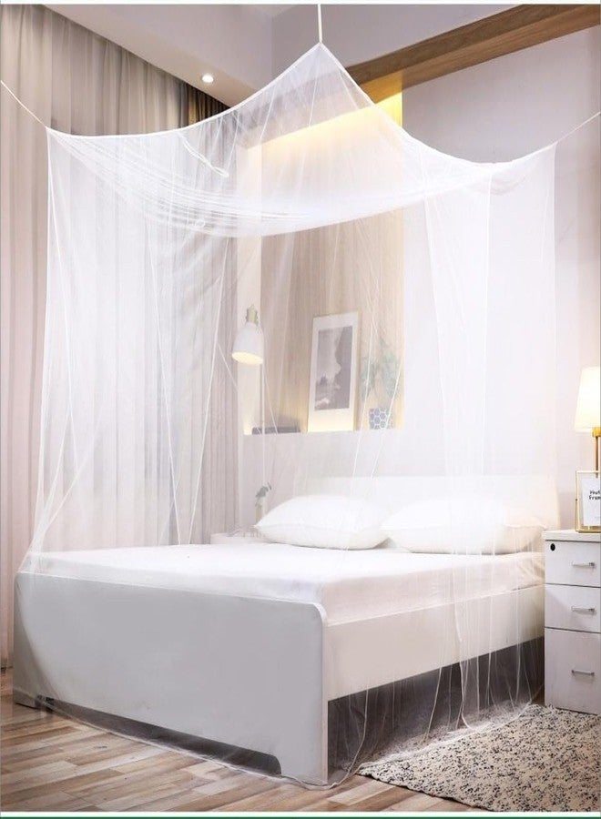 Premium Bed Mosquito Net - Full & Queen Size, Elegant White Rectangular Canopy, 360° Protection with Breathable Mesh and Easy Installation - Image 1
