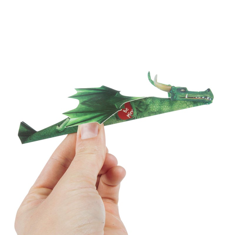 Playhouse Flying Dragons Valentine's Day Card Set for Kids, 28 Card Pack & Envelopes - Fold and Fly Paper Airplanes - Great for School Classroom Exchange Parties - Boys & Girls Ages 4+ - Image 5