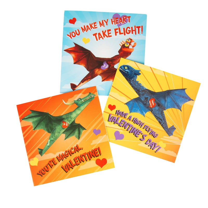 Playhouse Flying Dragons Valentine's Day Card Set for Kids, 28 Card Pack & Envelopes - Fold and Fly Paper Airplanes - Great for School Classroom Exchange Parties - Boys & Girls Ages 4+ - Image 3