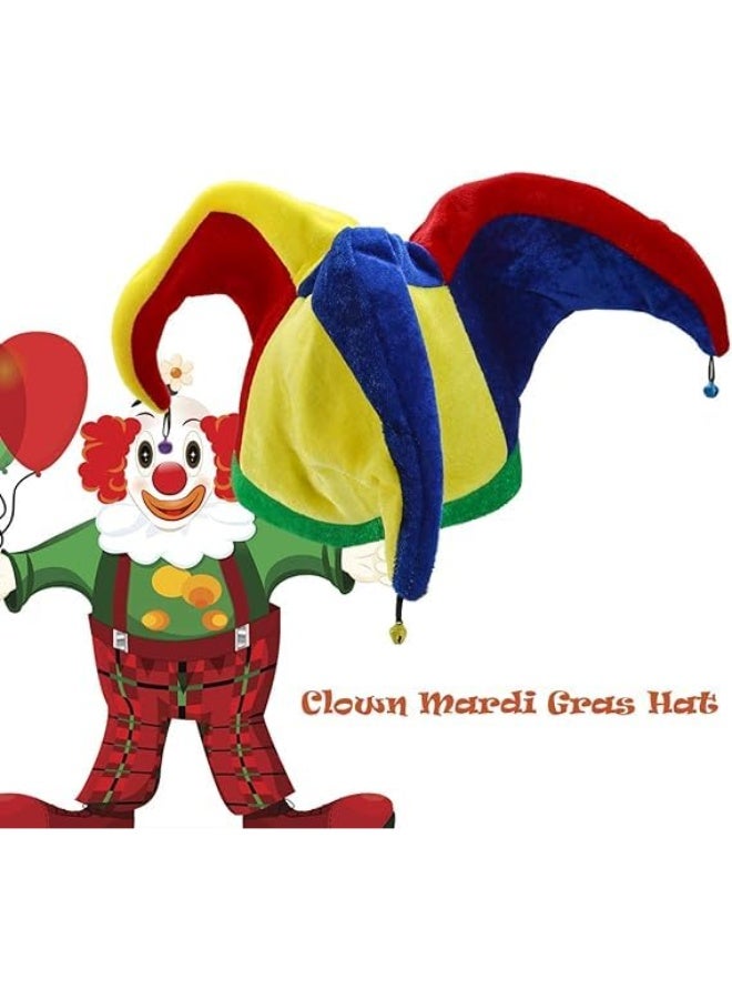 Clown Hat, Fun Jester Hat, Circus Hat, Multi-color Jester Hat For Halloween Party Cosplay Clown Costume Dress Up Accessories - Image 4
