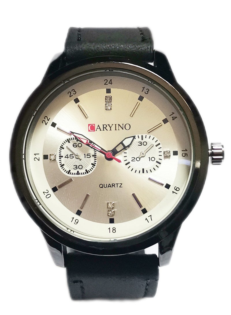 CARYINO Men's Watch with Set of High-end Leather Bracelets  - Image 4