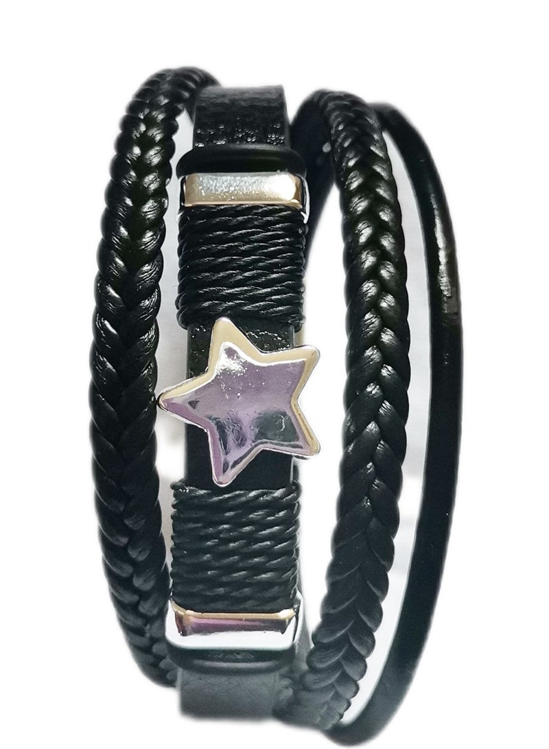 CARYINO Men's Watch with Set of High-end Leather Bracelets  - Image 3