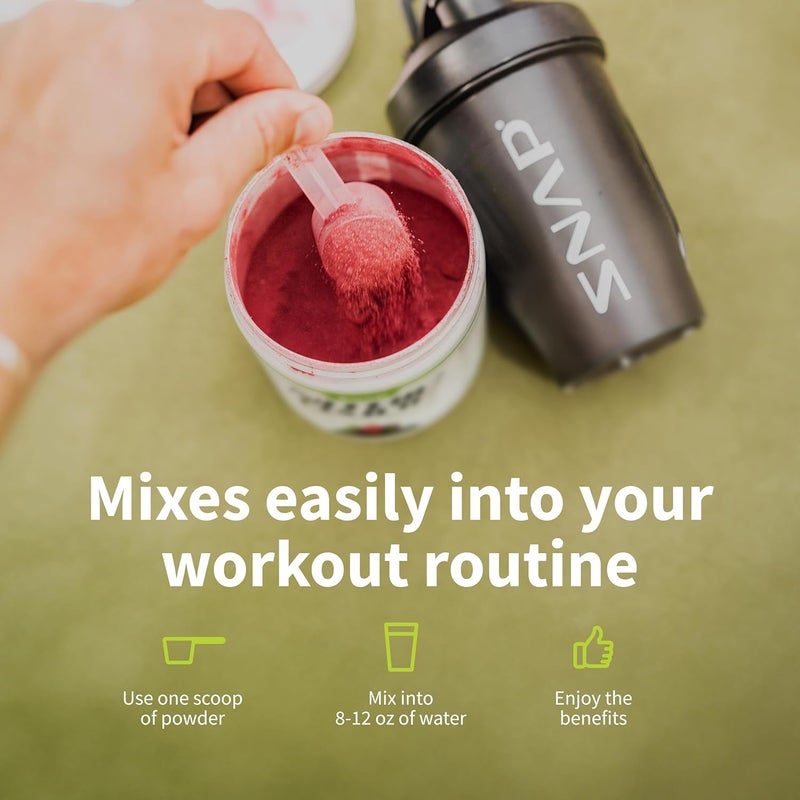 Snap Supplements Pre Workout Beet Root Powder Nitric Oxide Supplement Preworkout for Men and Women with Organic Beets and B Vitamins Energy and Heart Health Support 30 Servings Mixed Berry - Image 5