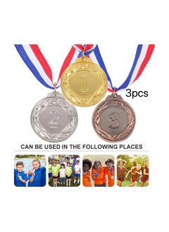 Generic Winner Award Medals for Kids - 3PCS Gold Silver Bronze Medals for Kids Sports Day Prizes - Plastic Winner Award Medals Gymnastics Competitions Party Favor  - Image 1