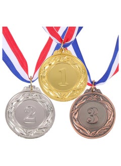 Generic Winner Award Medals for Kids - 3PCS Gold Silver Bronze Medals for Kids Sports Day Prizes - Plastic Winner Award Medals Gymnastics Competitions Party Favor  - Image 2