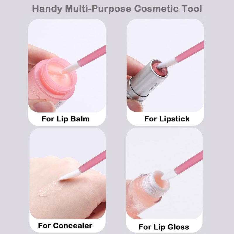 ELESDA 100PCS Lip Applicators Disposable, Lips Wands Lip Brush Applicator Lipstick Brush Lip Gloss Applicator Mascara Brush Makeup Tool, Pink - Image 3