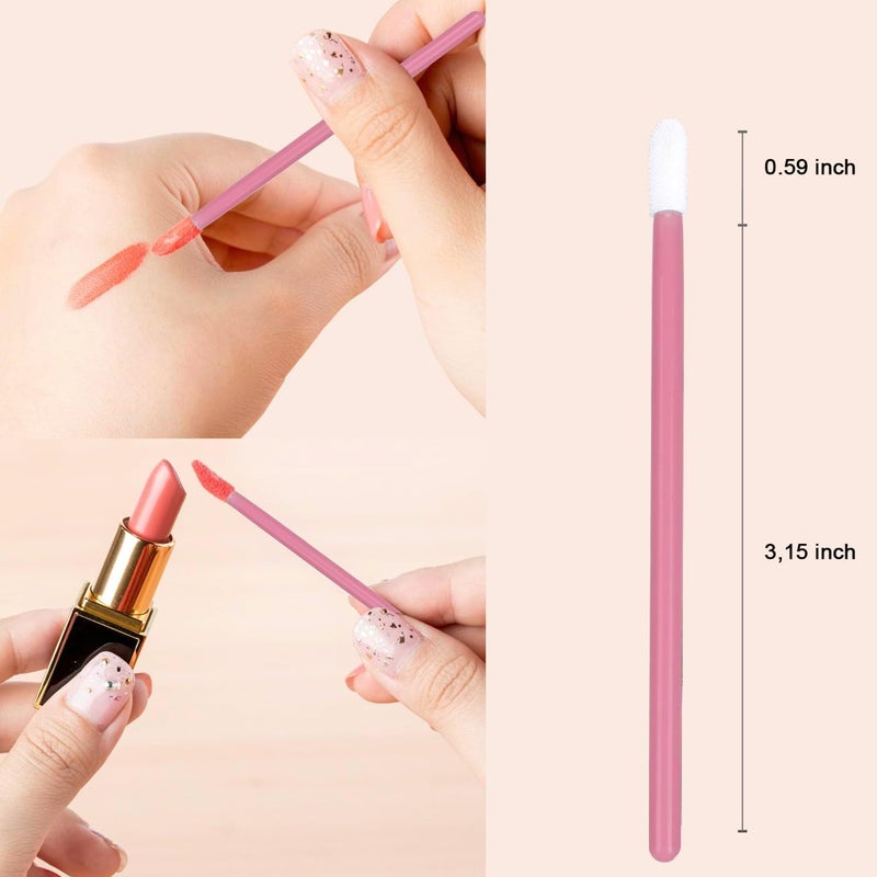 ELESDA 100PCS Lip Applicators Disposable, Lips Wands Lip Brush Applicator Lipstick Brush Lip Gloss Applicator Mascara Brush Makeup Tool, Pink - Image 5