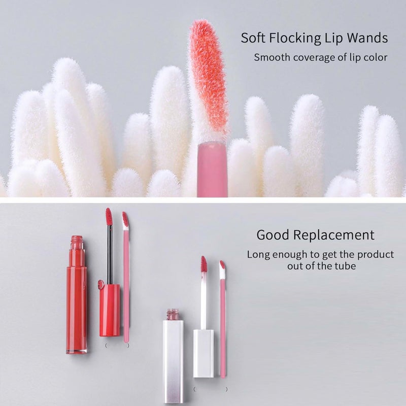 ELESDA 100PCS Lip Applicators Disposable, Lips Wands Lip Brush Applicator Lipstick Brush Lip Gloss Applicator Mascara Brush Makeup Tool, Pink - Image 2