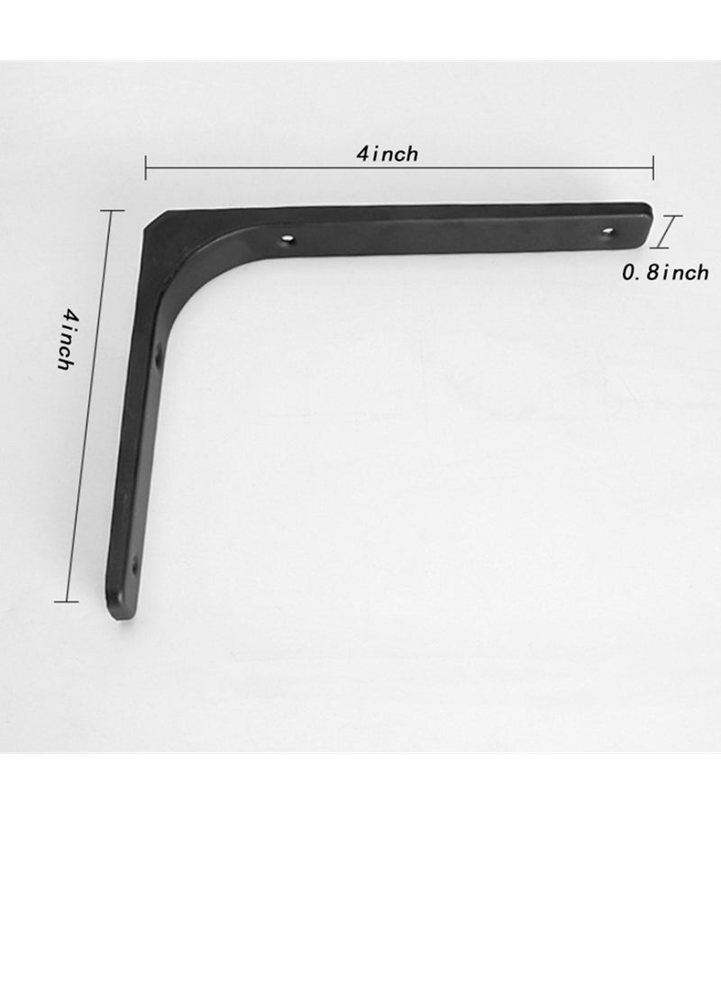 2 PCS Iron Wall Shelf Bracket, 4 x 4 Inch Heavy Duty Shelf Support Bracket Decorative Joint  Bracket, Matte Black - Image 4
