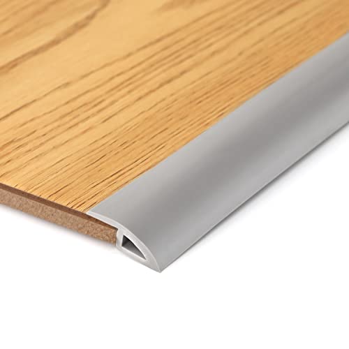 BNELL Carpet & Floor Edging Trim Strip,Self Adhesive-PVC Floor Transition Strip,Thresholds for Doorways with a Height Less Than 10 MM (6.56FT_Grey) - Image 1
