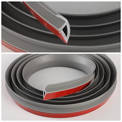 BNELL Carpet & Floor Edging Trim Strip,Self Adhesive-PVC Floor Transition Strip,Thresholds for Doorways with a Height Less Than 10 MM (6.56FT_Grey) - Image 3