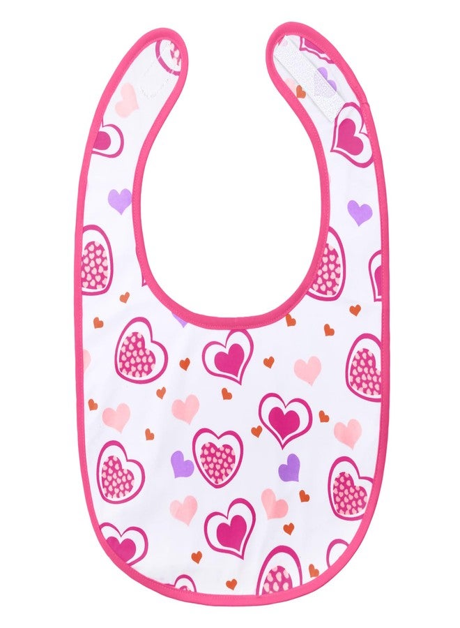 Littleforbig Cotton Waterproof Babydoll Printed Adult Bib with Adjustable Hook-and-Loop Fastener Closure - Princess Hearts Adult Bib - Image 1