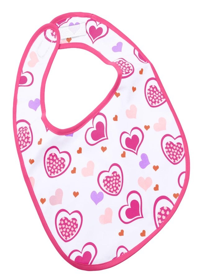 Littleforbig Cotton Waterproof Babydoll Printed Adult Bib with Adjustable Hook-and-Loop Fastener Closure - Princess Hearts Adult Bib - Image 2
