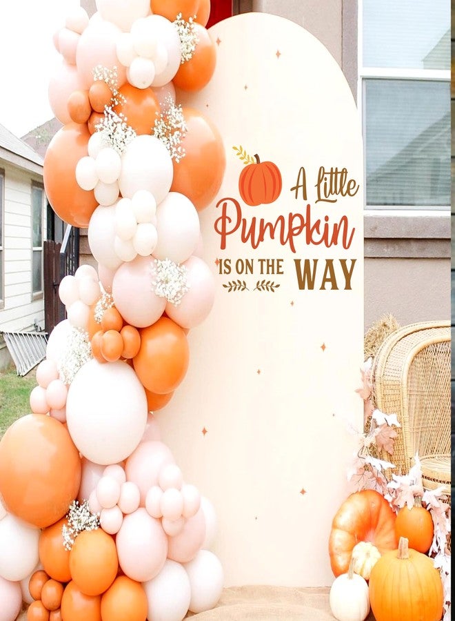Agkvw A Little Pumpkin is on The Way Decal - Halloween Baby Shower Party Decal Sign, Fall Pumpkin Theme Gender Reveal Party Wall Decor, Thanksgiving Day Baby Shower Sticker - Image 3