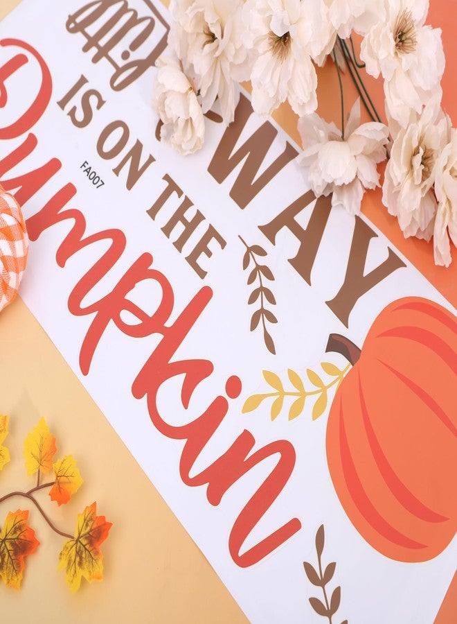 Agkvw A Little Pumpkin is on The Way Decal - Halloween Baby Shower Party Decal Sign, Fall Pumpkin Theme Gender Reveal Party Wall Decor, Thanksgiving Day Baby Shower Sticker - Image 5