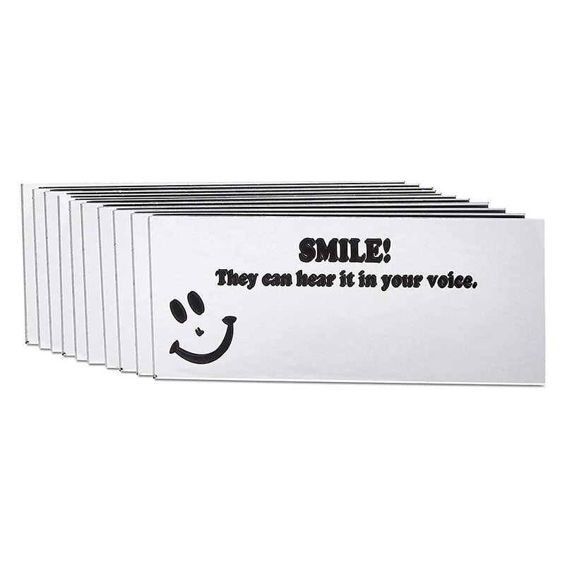 Trainers Warehouse Smile Mirrors 10Set A Reminder to Communicate Positive Energy Through Voice Handy Mirror with Adhesive for Wall or Computer 25 x 6