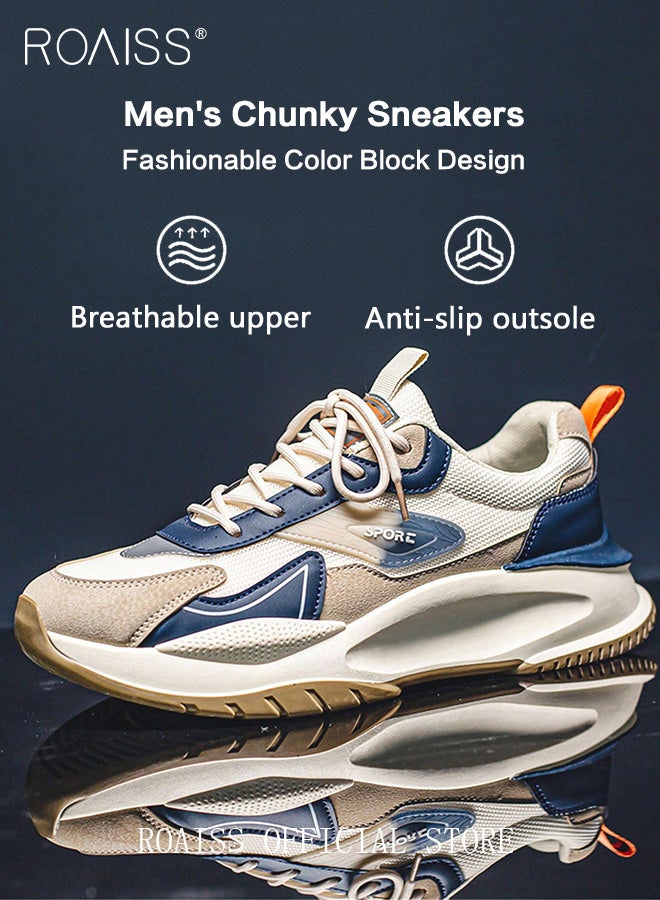 رويس أحذية رياضية أنيقة للرجال، أحذية رياضية منخفضة الرقبة برباط، أحذية منصة خفيفة الوزن ومسامية للرجال، أحذية رياضية كلاسيكية بألوان متباينة، مناسبة للارتداء اليومي والأنشطة الخارجية - Image 2