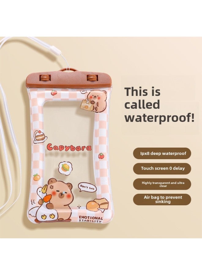 general Mobile Phone Waterproof Bag Touch Screen Swimming Takeaway Special Sealed Bag Diving Shooting Drifting Transparent Waterproof Mobile Phone Case-Color:1 Piece/air Bag Type/2 Pufferfish Pieces - Image 4