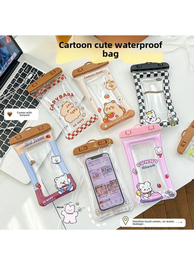 general Mobile Phone Waterproof Bag Touch Screen Swimming Takeaway Special Sealed Bag Diving Shooting Drifting Transparent Waterproof Mobile Phone Case-Color:1 Piece/air Bag Type/2 Pufferfish Pieces - Image 2