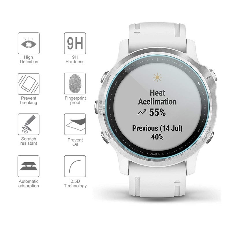 Suoman 3-Pack for Garmin Fenix 6S / 6S Pro/ 6S Sapphire / 6S Pro Solar Screen Protector Tempered Glass, 2.5D 9H Hardness Ultra-Thin Screen Protective Film [Anti-Scratch] ï»¿ - Image 3