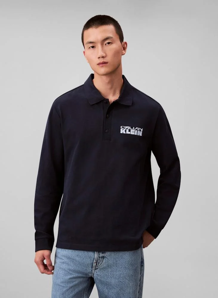 Heavy Jersey Long Sleeve Polo Shirt