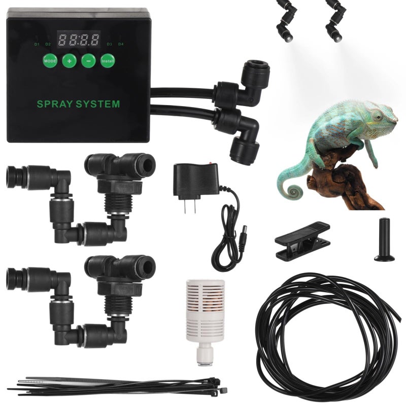 Reptile Humidifier With Timer 2 Rotating Misting Nozzles For Snakes Lizards And Plants - Image 2